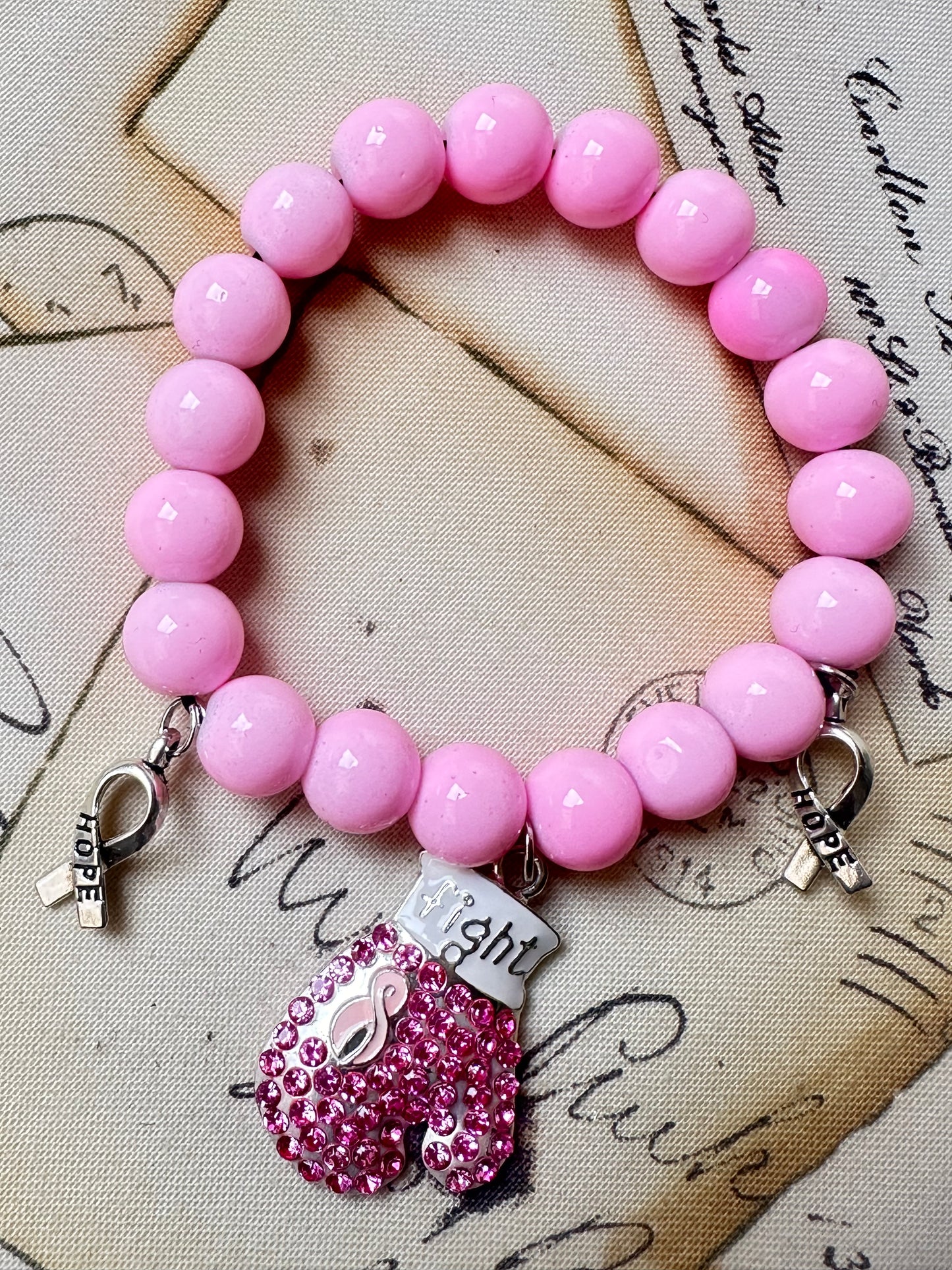 Fight Like a Girl Pink Bracelet